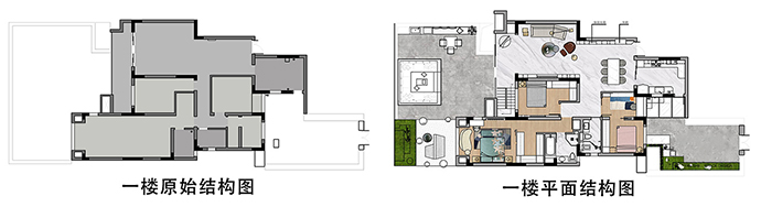 成都大晶裝飾公司256㎡現(xiàn)代別墅裝修戶型圖 鬧中取靜獨風雅