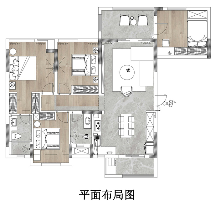 成都大晶裝飾公司套四居室裝修案例 120平輕奢風(fēng)裝修效果圖 有思想的空間 用色彩裝點靈魂